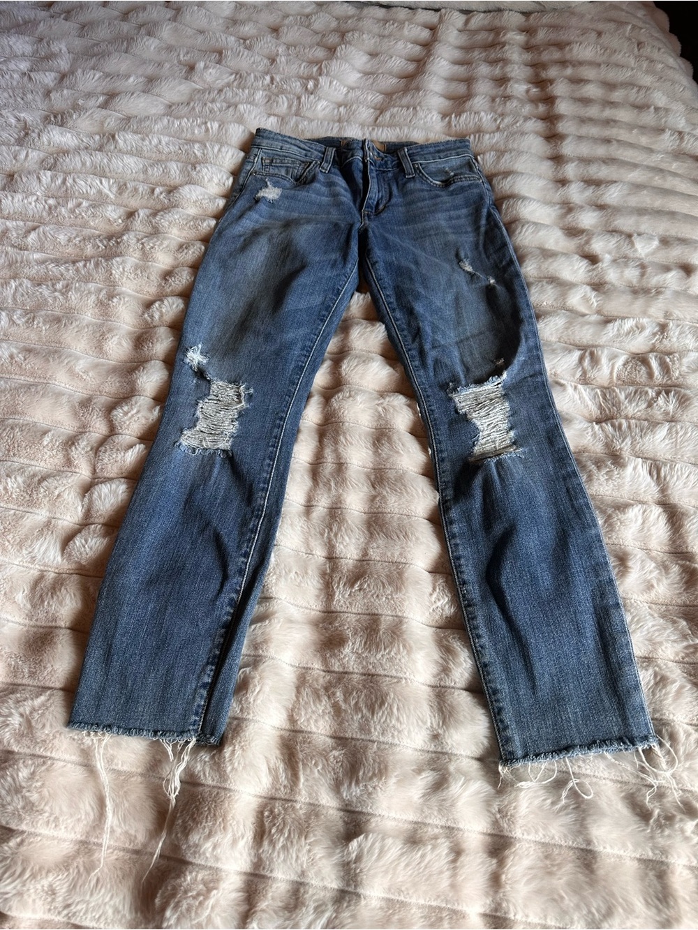 Joe's Jeans light blue denim with tan label